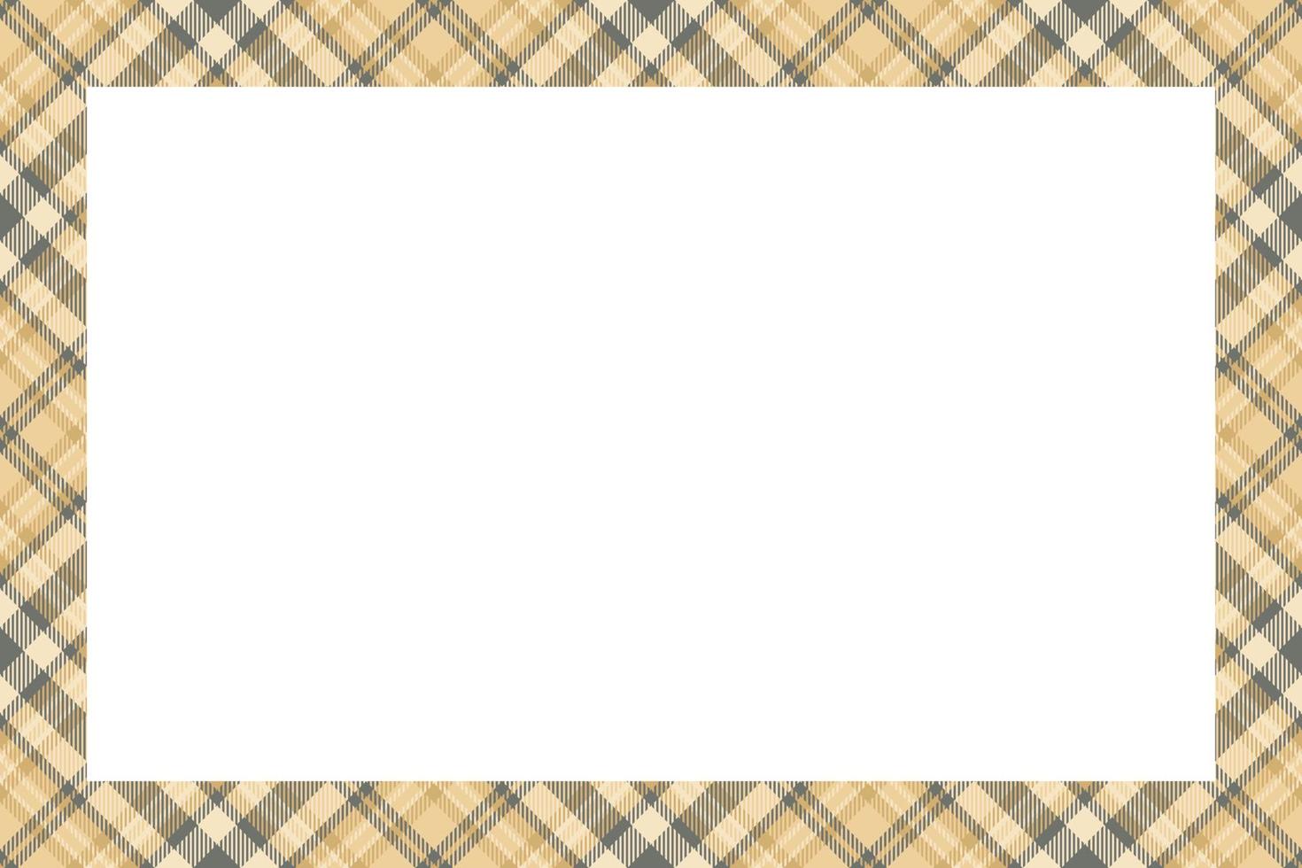 Vintage frame vector. Scottish border pattern retro style. Tartan plaid ornament. vector