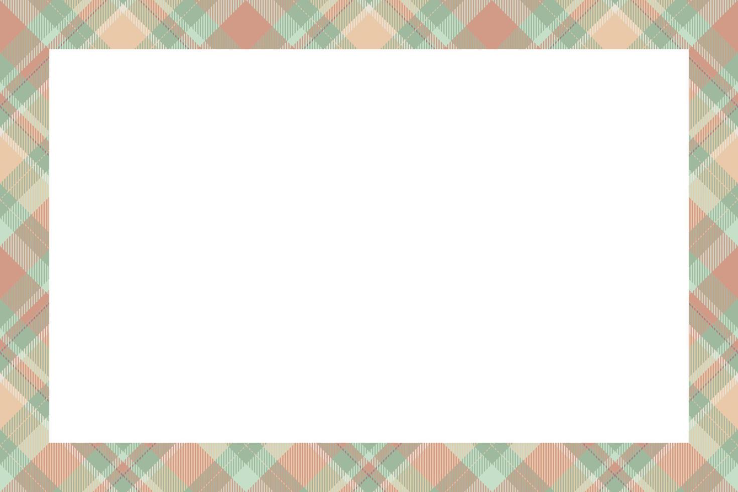 Vintage frame vector. Scottish border pattern retro style. Tartan plaid ornament. vector