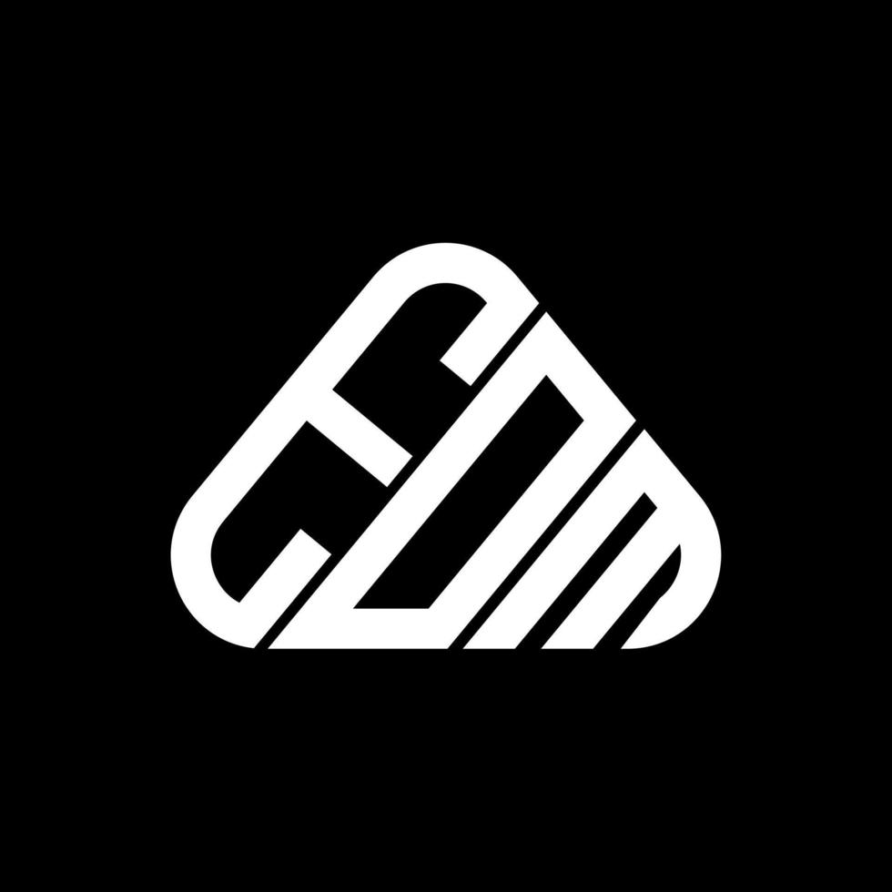 diseño creativo del logotipo de la letra eom con gráfico vectorial, logotipo simple y moderno de eom en forma de triángulo redondo. vector