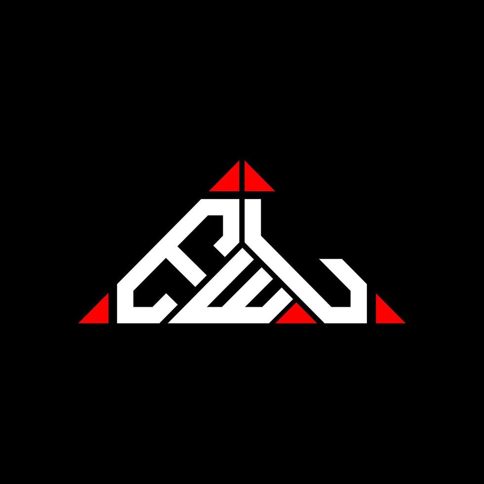 EWL letter logo creative design with vector graphic, EWL simple and modern logo in round triangle shape.