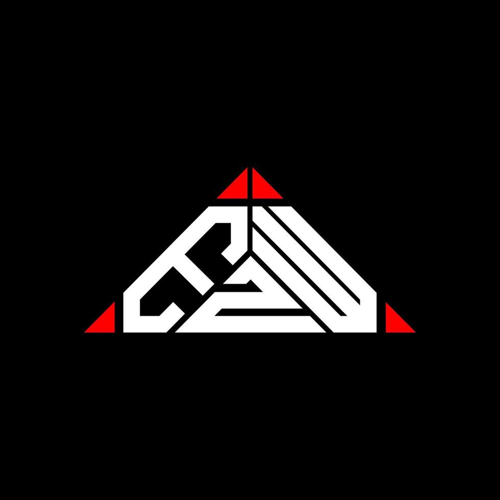 EZW letter logo creative design with vector graphic, EZW simple and modern logo in round triangle shape.