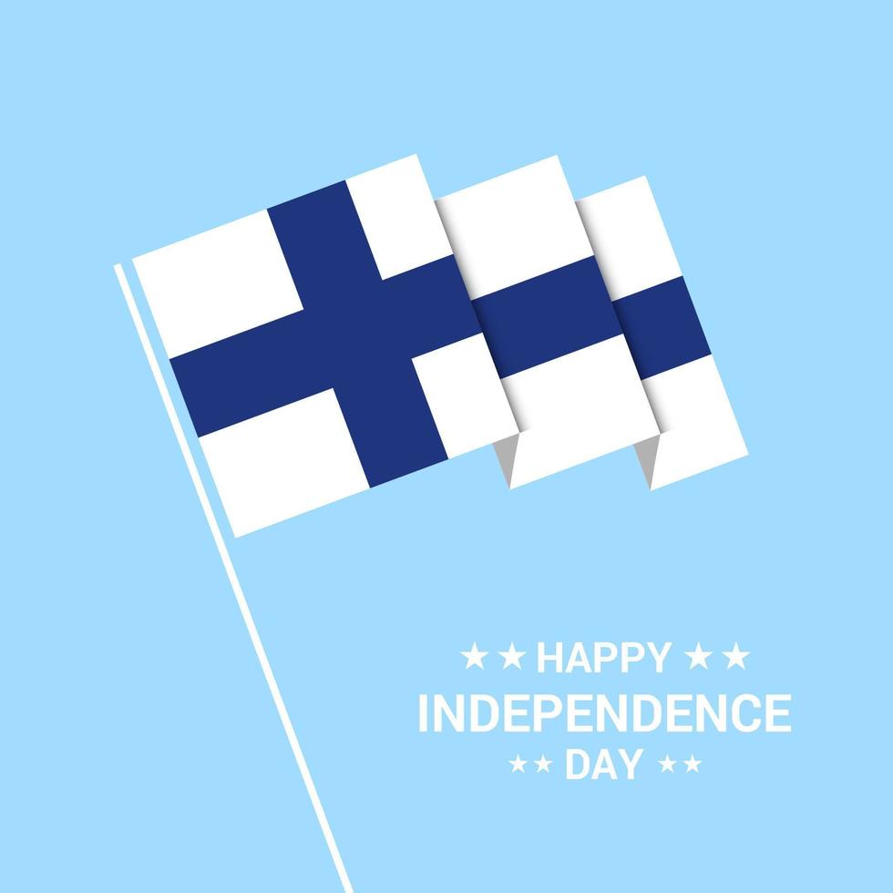 diseño tipográfico del día de la independencia de finlandia con vector de bandera