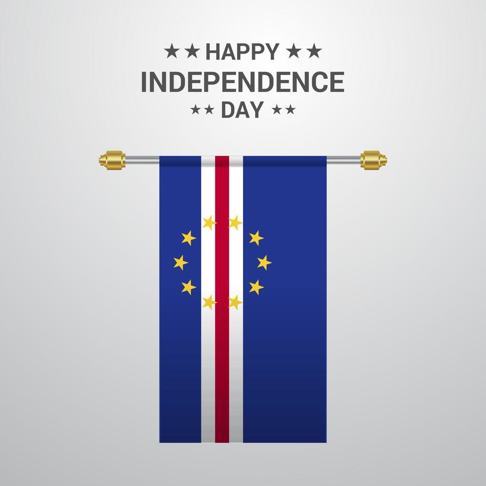 Cape Verde Independence day hanging flag background vector