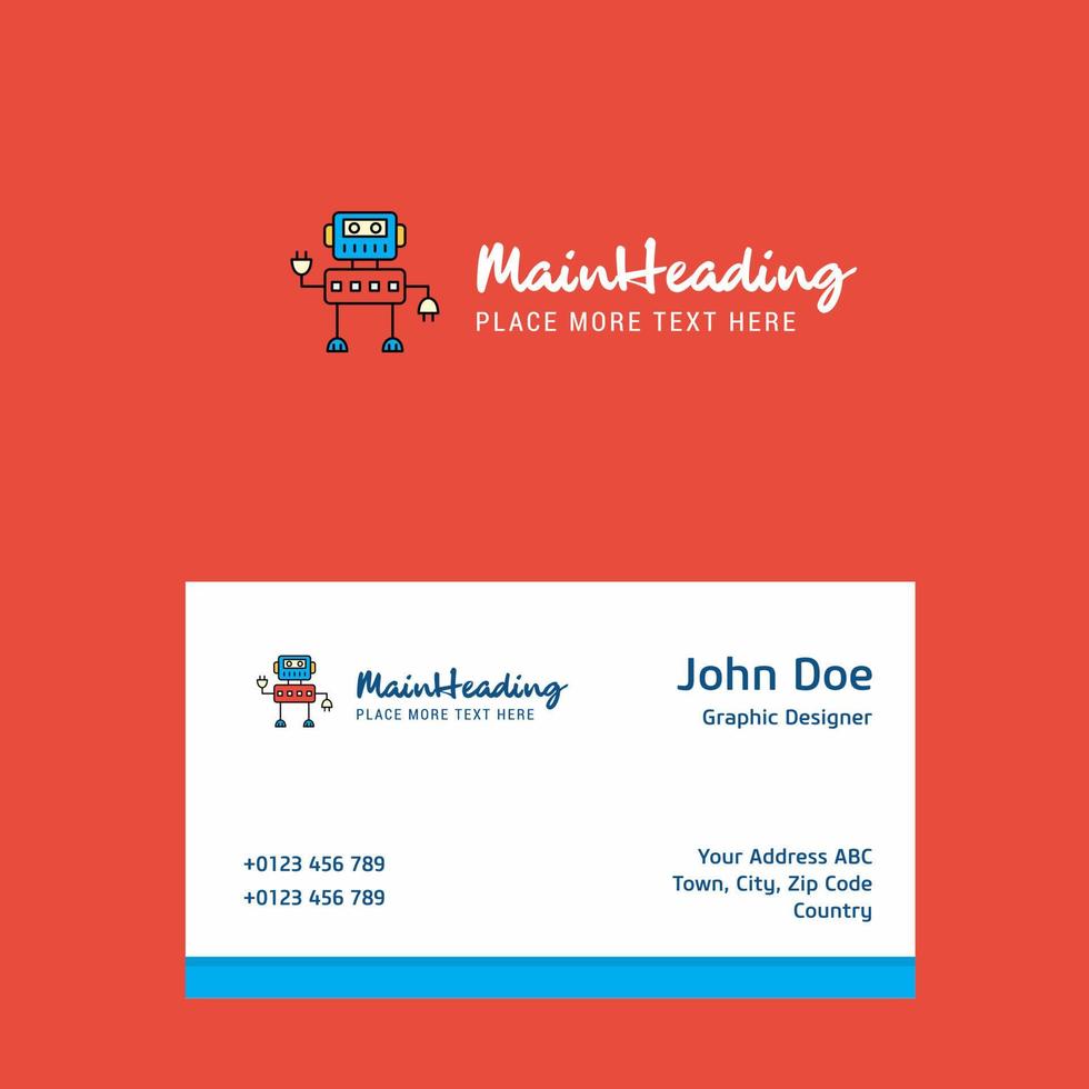 Robotics logo Design with business card template Elegant corporate identity Vector
