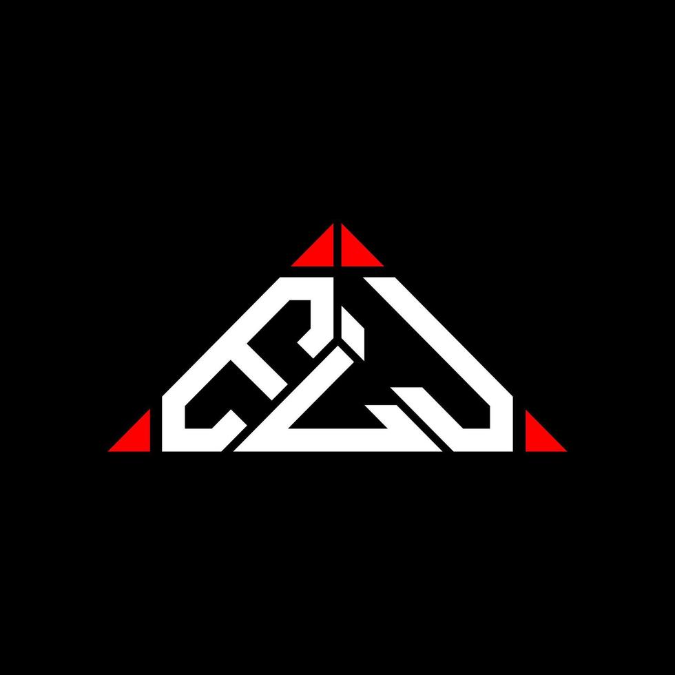 diseño creativo del logotipo de letra elj con gráfico vectorial, logotipo simple y moderno de elj en forma de triángulo redondo. vector