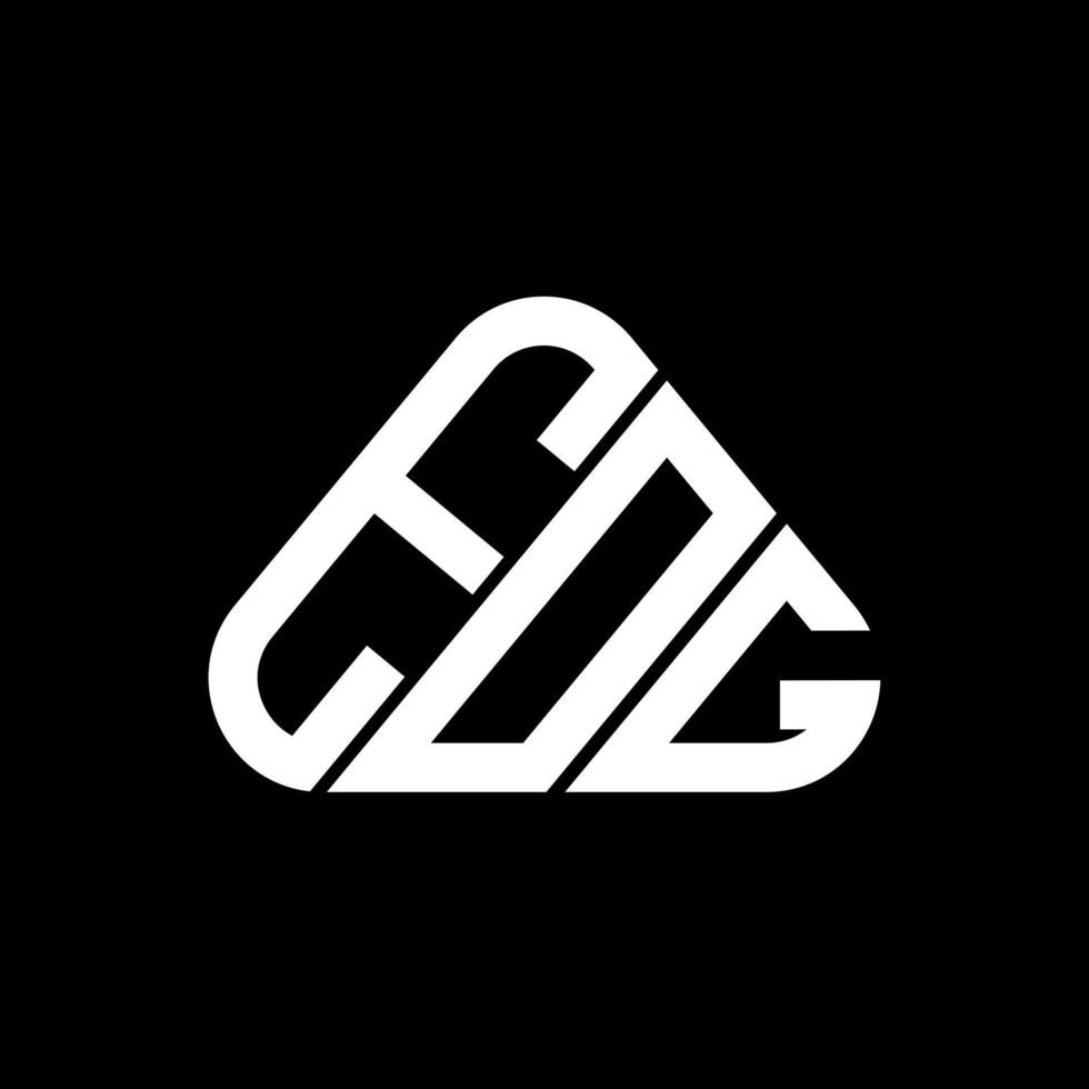 diseño creativo del logotipo de la letra eog con gráfico vectorial, logotipo simple y moderno de eog en forma de triángulo redondo. vector