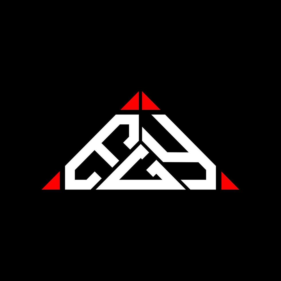 EGY letter logo creative design with vector graphic, EGY simple and modern logo in round triangle shape.