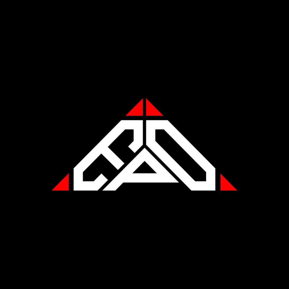 EPO letter logo creative design with vector graphic, EPO simple and modern logo in round triangle shape.