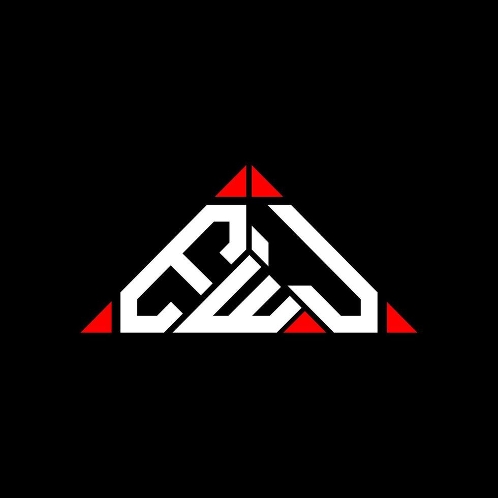 EWJ letter logo creative design with vector graphic, EWJ simple and modern logo in round triangle shape.