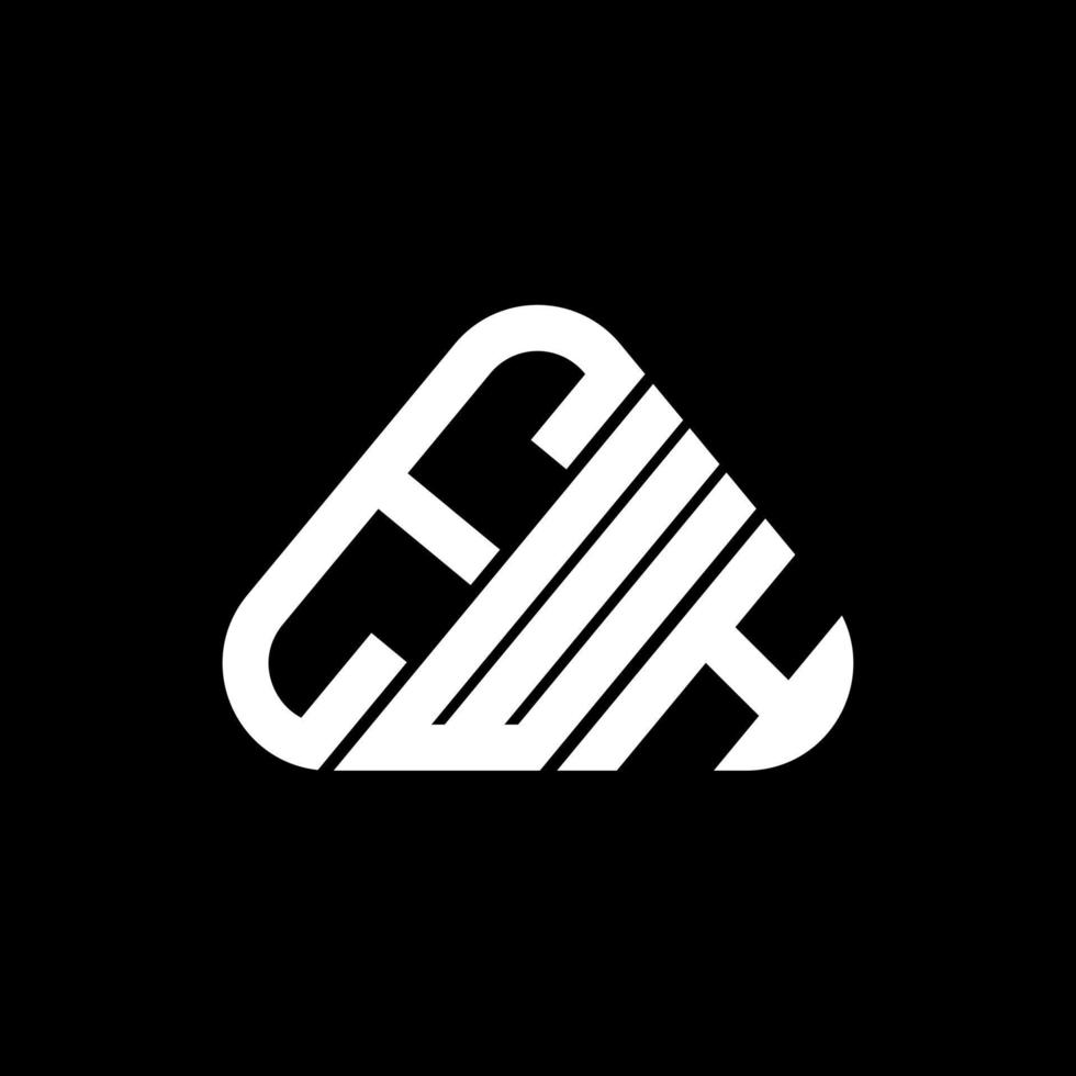 diseño creativo del logotipo de la letra ewh con gráfico vectorial, logotipo simple y moderno de ewh en forma de triángulo redondo. vector