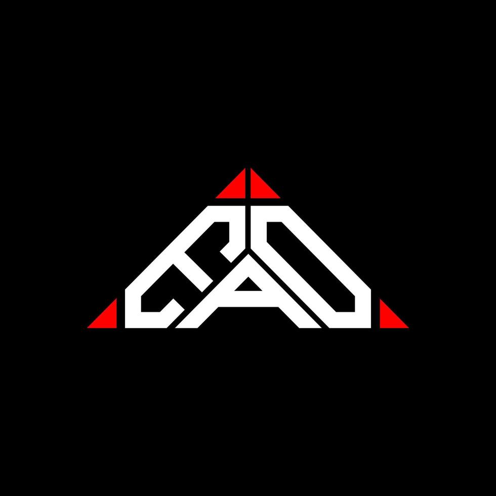 diseño creativo del logotipo de la letra eao con gráfico vectorial, logotipo simple y moderno de eao en forma de triángulo redondo. vector