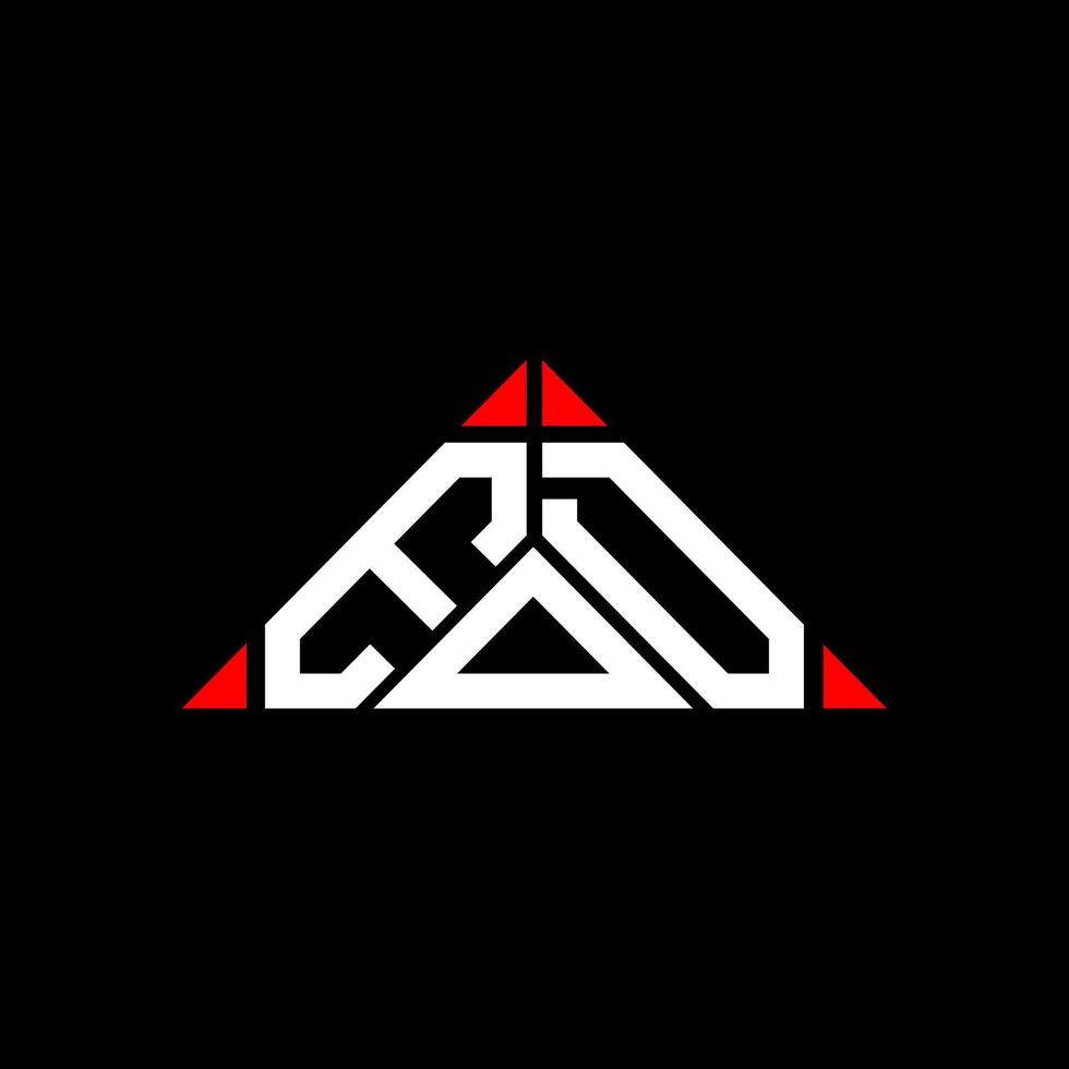 EOD letter logo creative design with vector graphic, EOD simple and modern logo in round triangle shape.