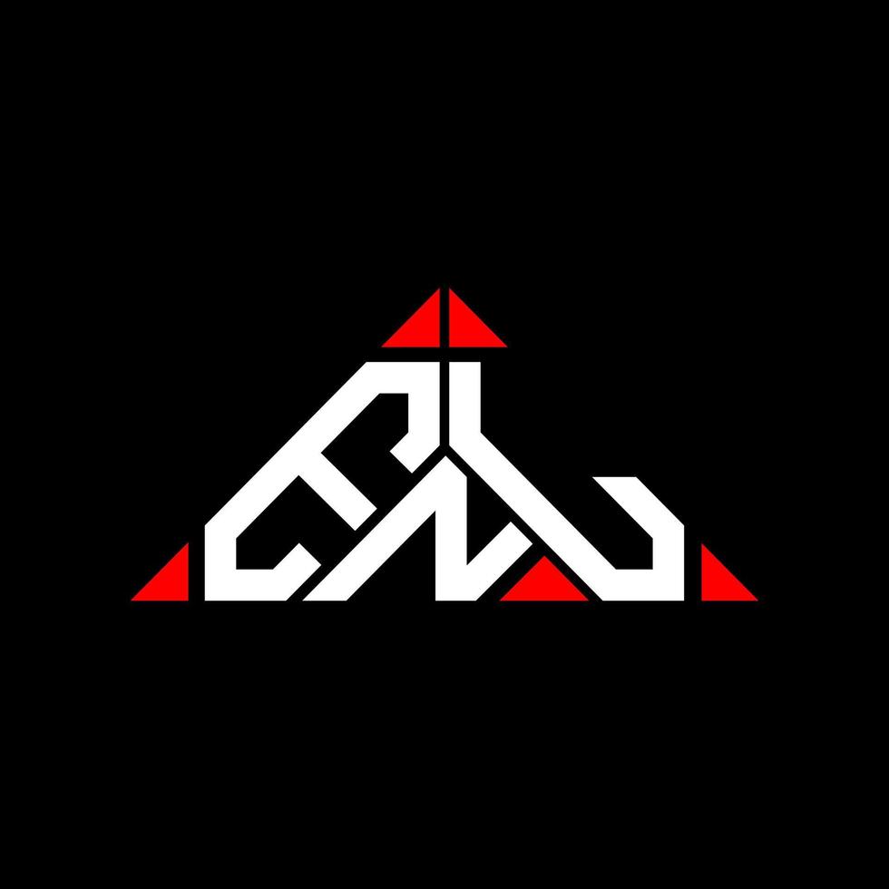 ENL letter logo creative design with vector graphic, ENL simple and modern logo in round triangle shape.
