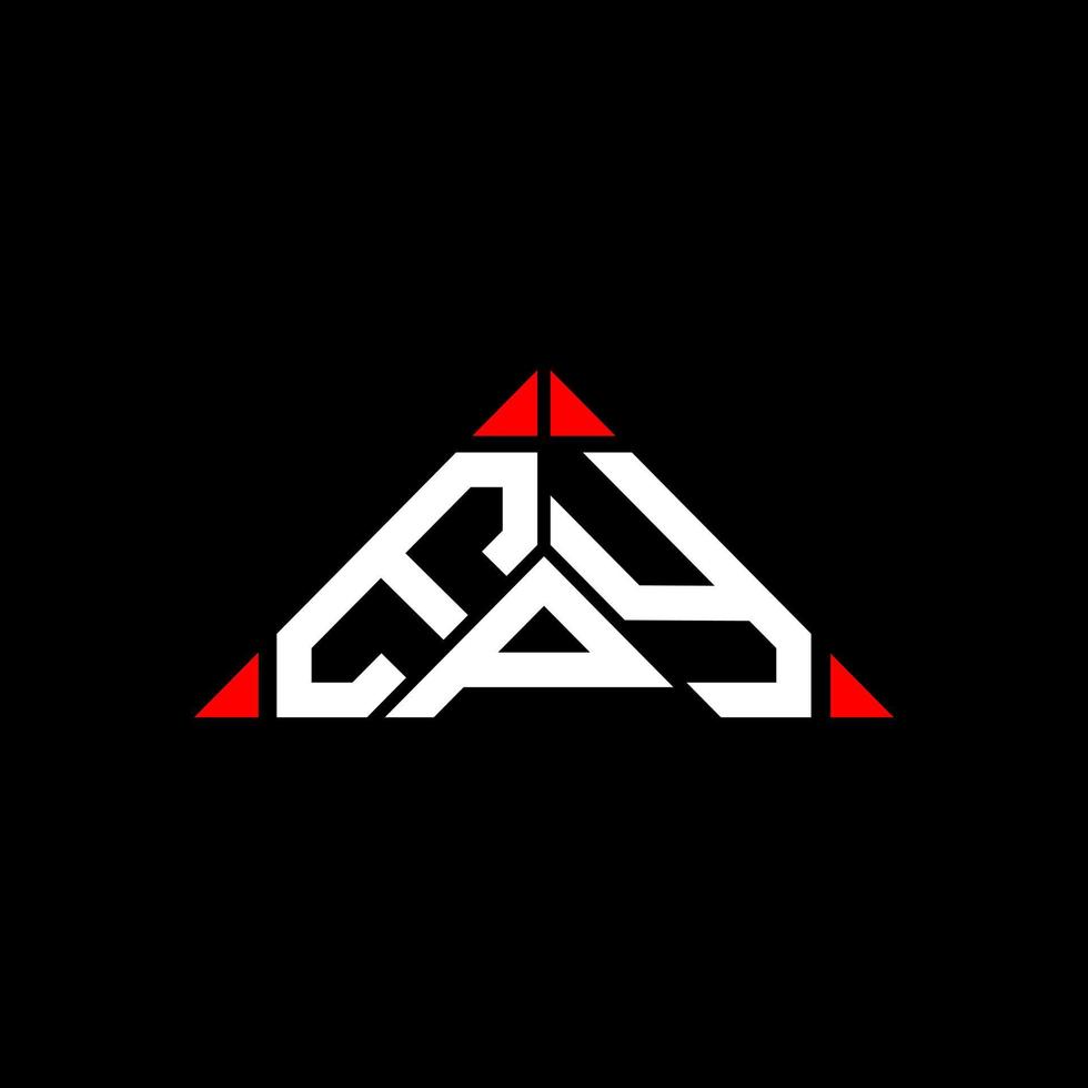 diseño creativo del logotipo de letra epy con gráfico vectorial, logotipo simple y moderno de epy en forma de triángulo redondo. vector