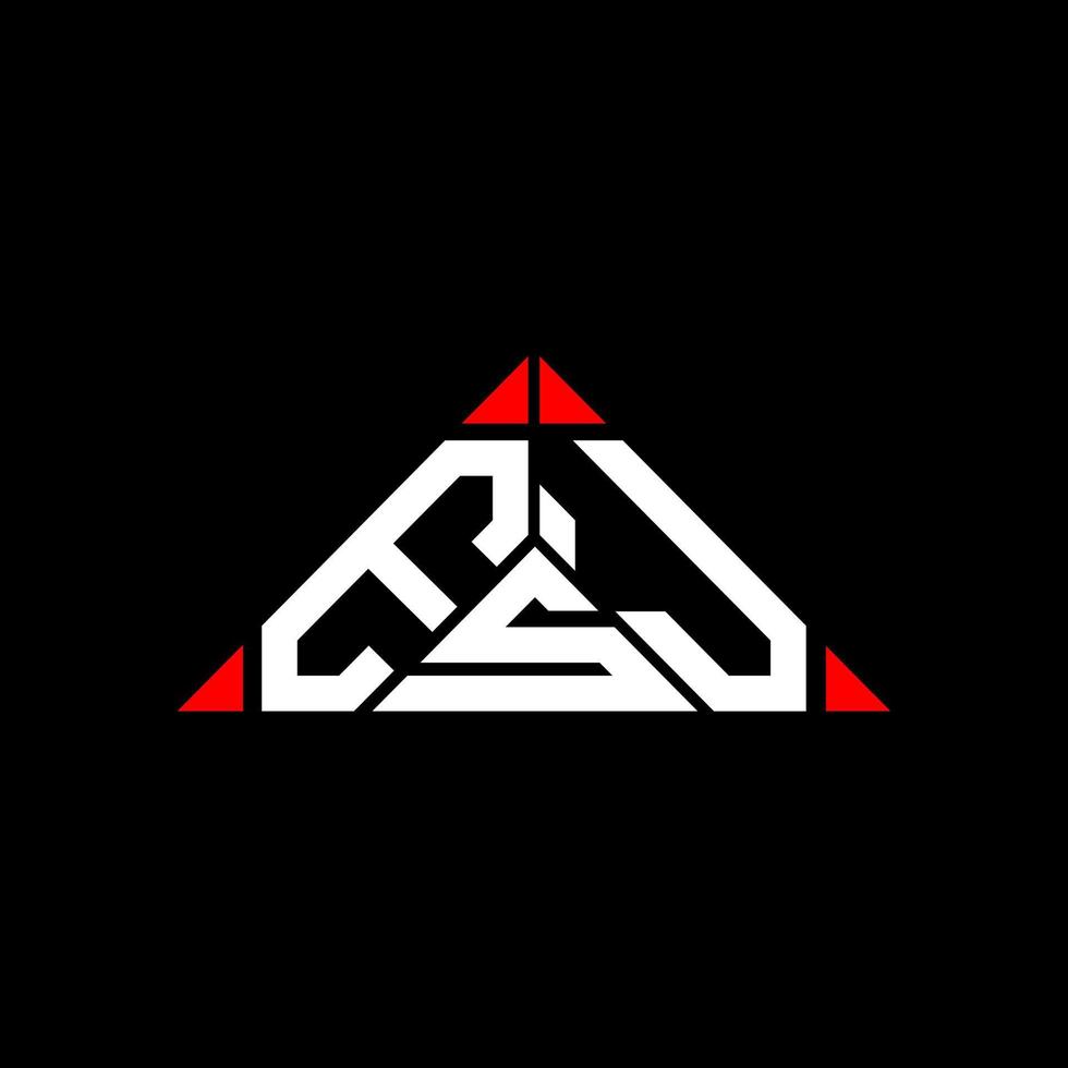 diseño creativo del logotipo de la letra esj con gráfico vectorial, logotipo simple y moderno de esj en forma de triángulo redondo. vector