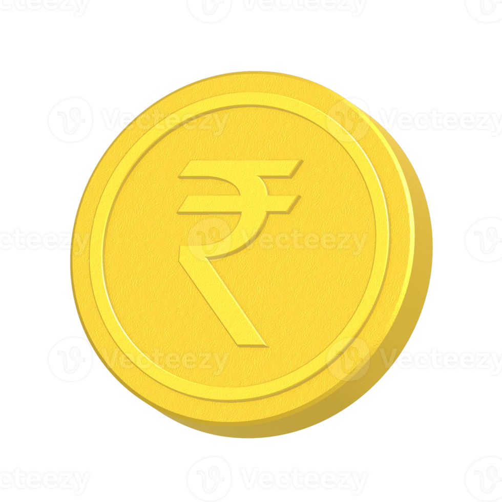 indisk rupee gyllene mynt. digital rupee valuta utbyta. valuta symbol. png