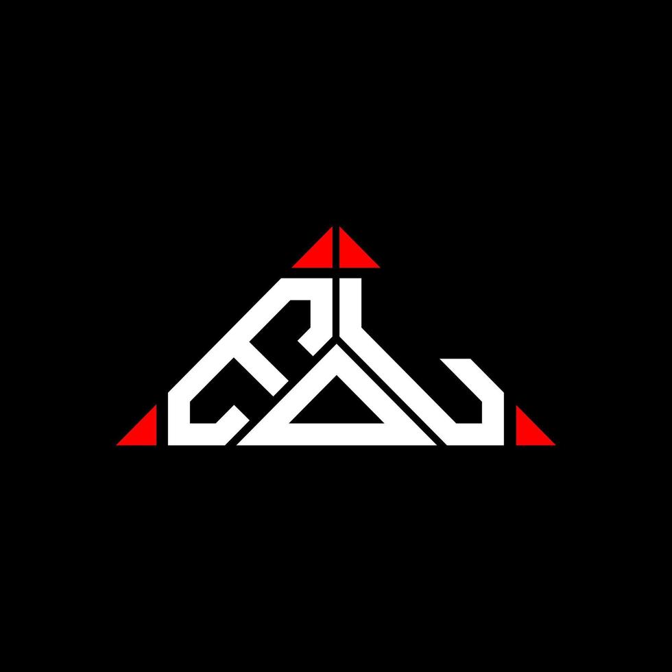 EOL letter logo creative design with vector graphic, EOL simple and modern logo in round triangle shape.