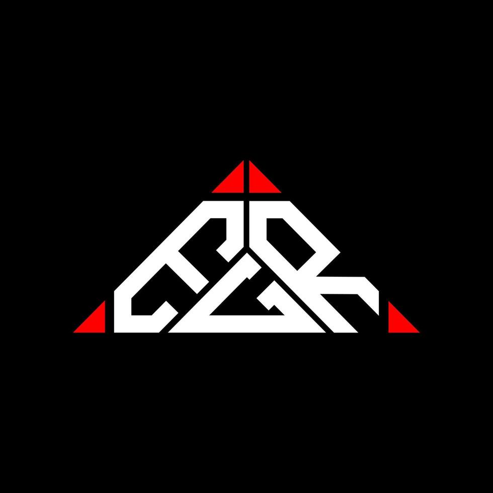 diseño creativo del logotipo de la letra egr con gráfico vectorial, logotipo simple y moderno de egr en forma de triángulo redondo. vector
