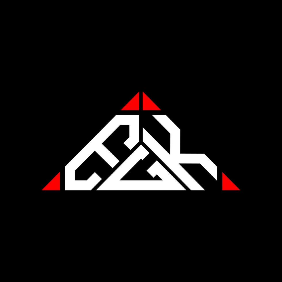 EGK letter logo creative design with vector graphic, EGK simple and modern logo in round triangle shape.