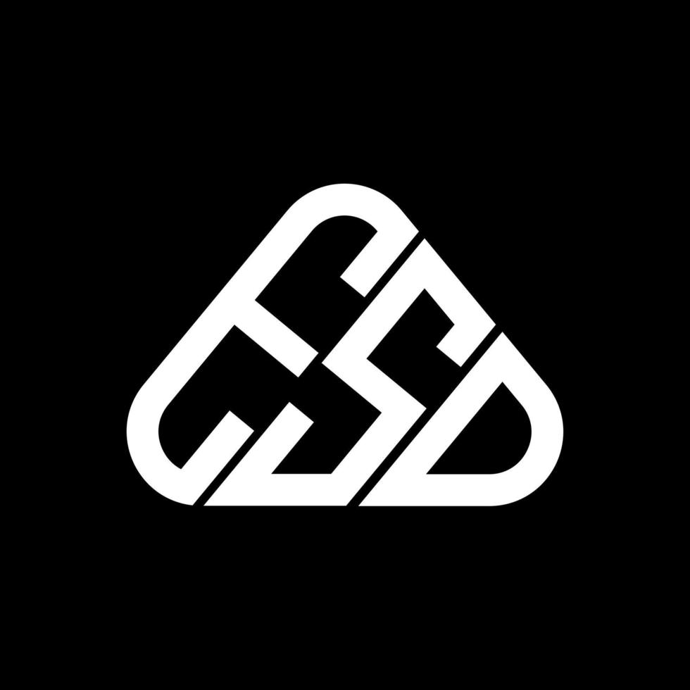 diseño creativo del logotipo de la letra esd con gráfico vectorial, logotipo simple y moderno de esd en forma de triángulo redondo. vector