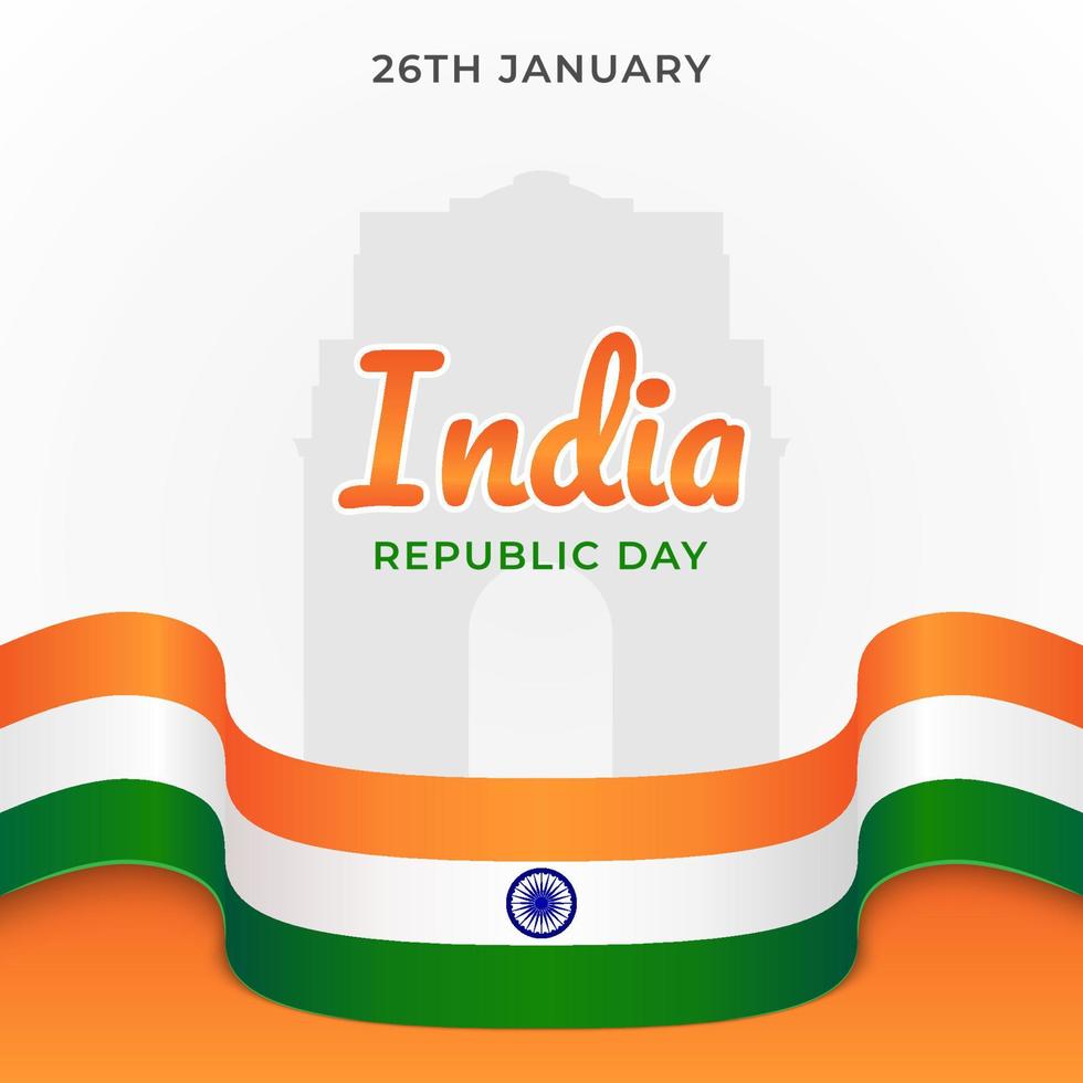 India republic day celebration greeting with flag vector