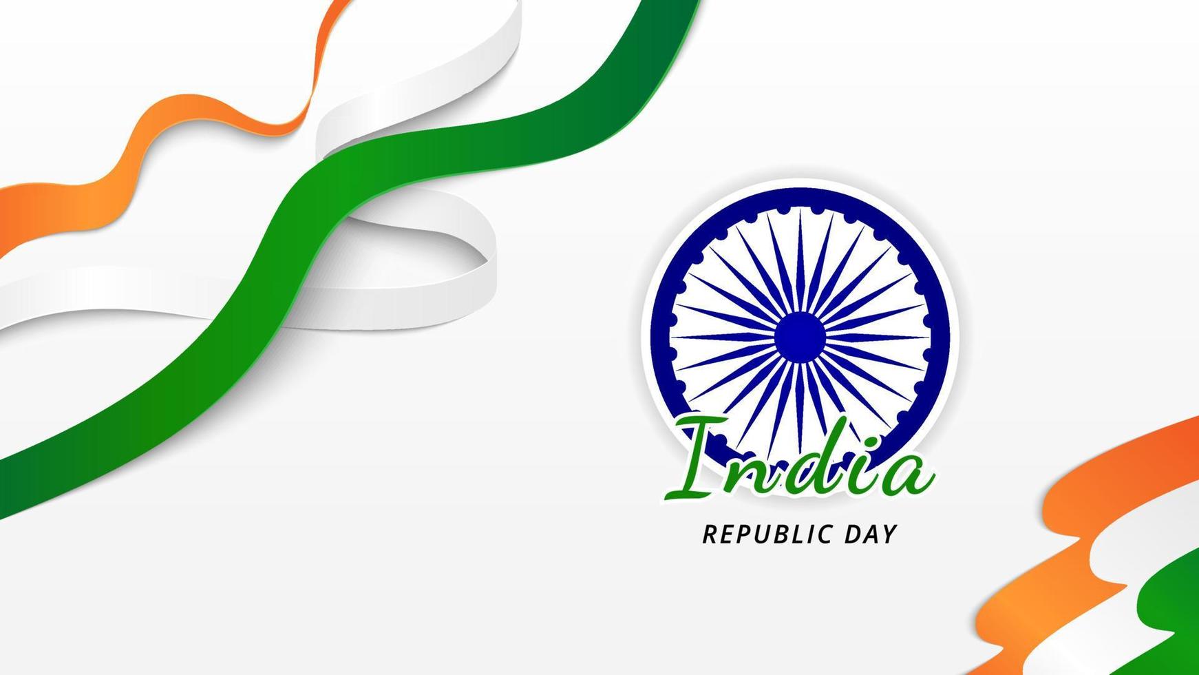 banner de saludo de celebración del día de la república india con cinta vector