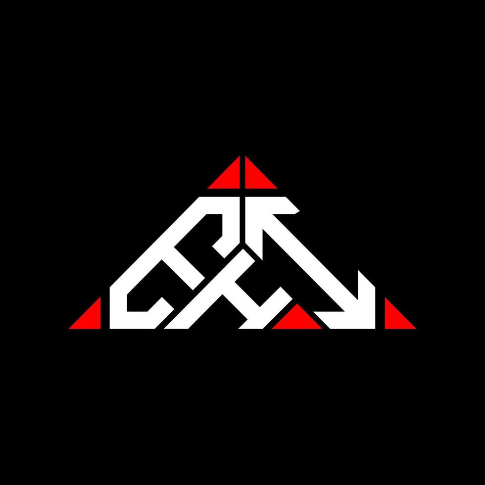 EHI letter logo creative design with vector graphic, EHI simple and modern logo in round triangle shape.