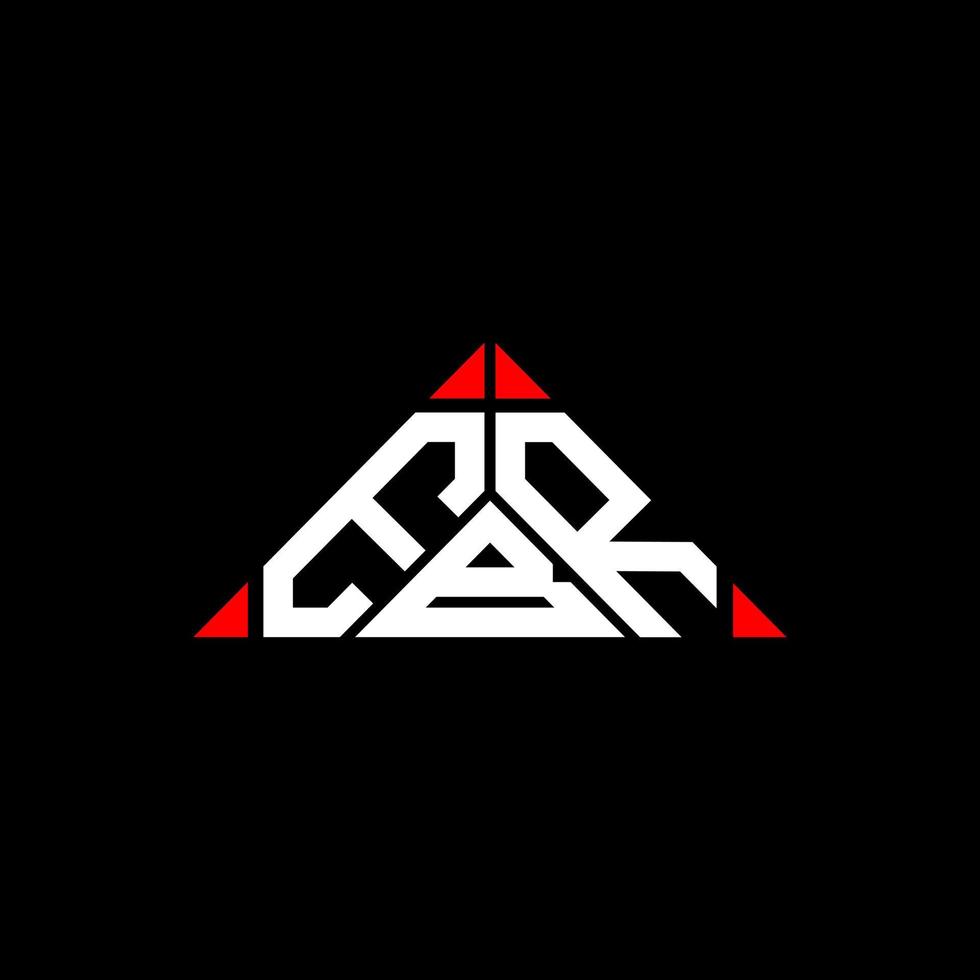 EBR letter logo creative design with vector graphic, EBR simple and modern logo in round triangle shape.