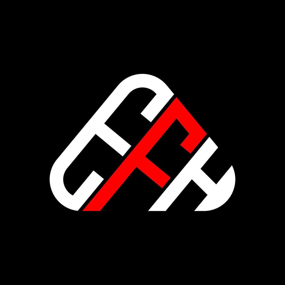 Diseño creativo del logotipo de la letra efh con gráfico vectorial, logotipo simple y moderno de efh en forma de triángulo redondo. vector