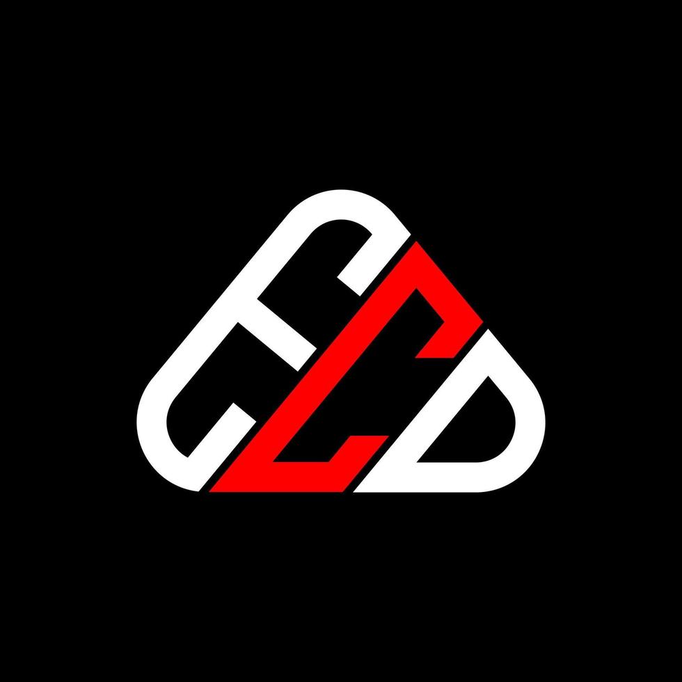 diseño creativo del logotipo de la letra ecd con gráfico vectorial, logotipo simple y moderno de ecd en forma de triángulo redondo. vector