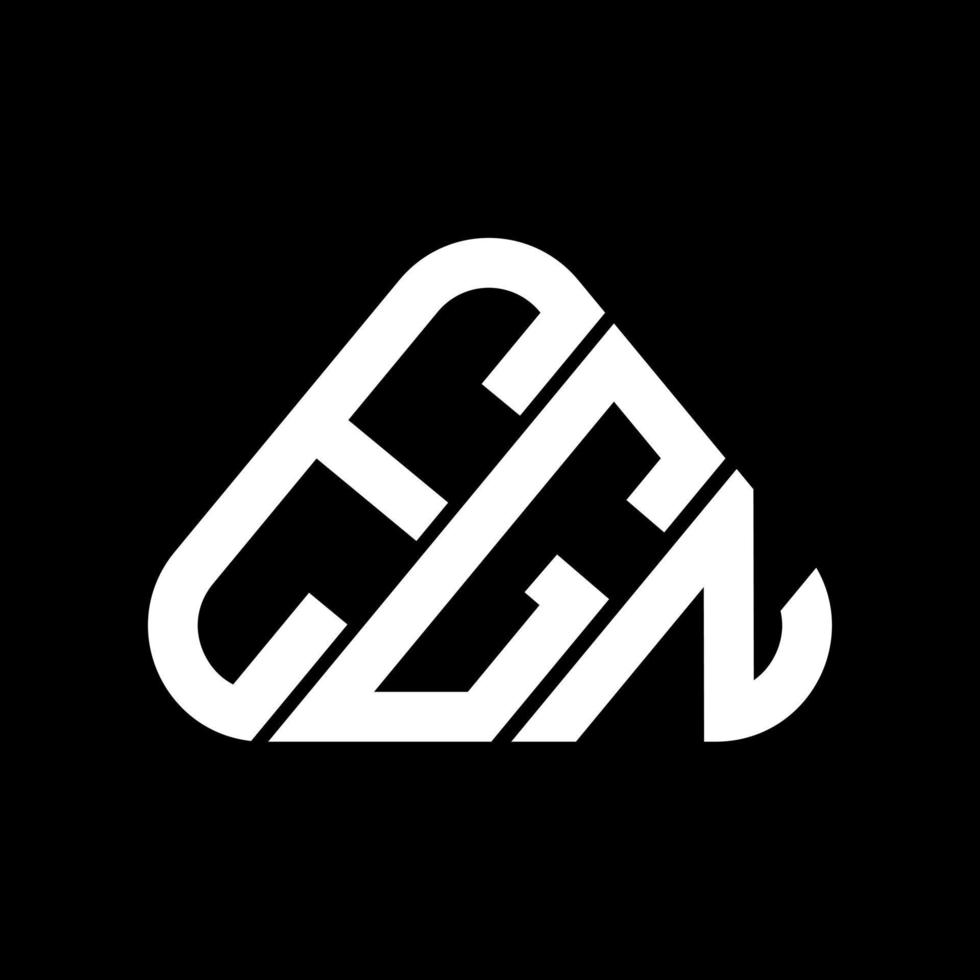 diseño creativo del logotipo de la letra egn con gráfico vectorial, logotipo simple y moderno de egn en forma de triángulo redondo. vector