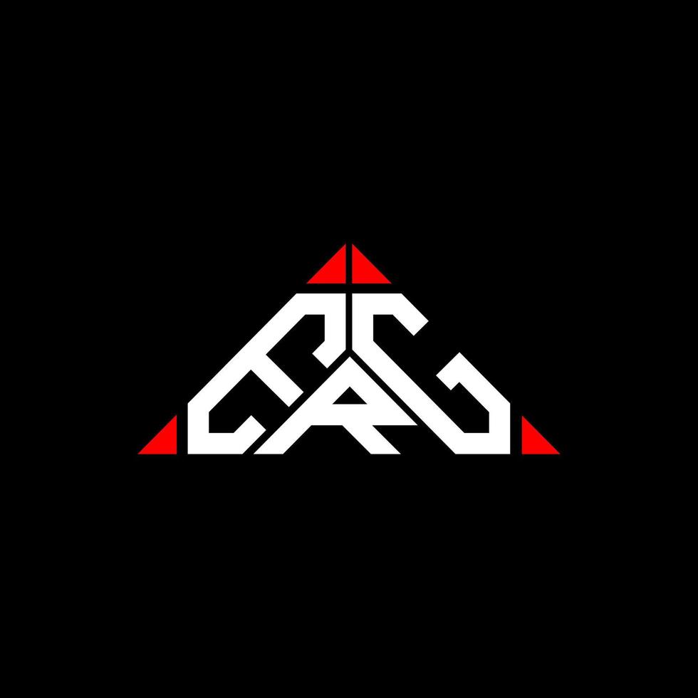 ERG letter logo creative design with vector graphic, ERG simple and modern logo in round triangle shape.