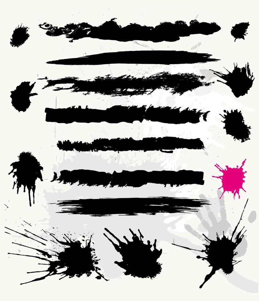 Set of grunge brush vector