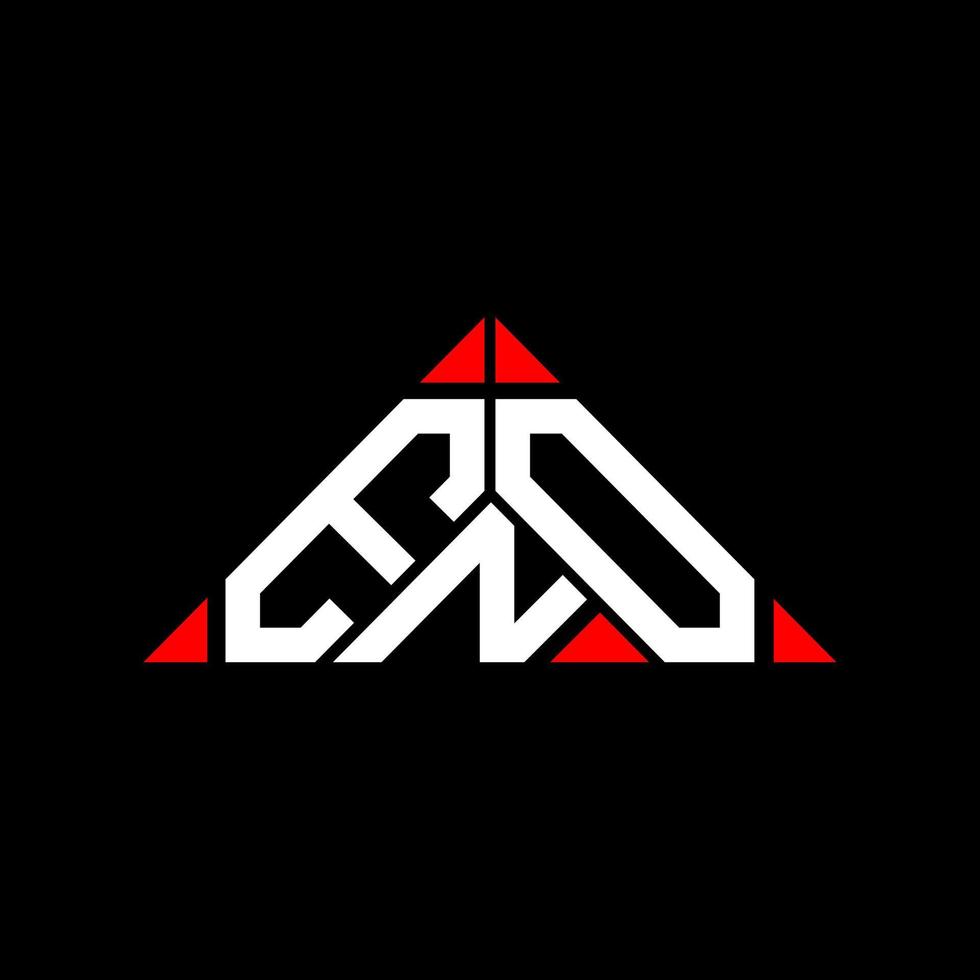 diseño creativo del logotipo de la letra eno con gráfico vectorial, logotipo simple y moderno de eno en forma de triángulo redondo. vector