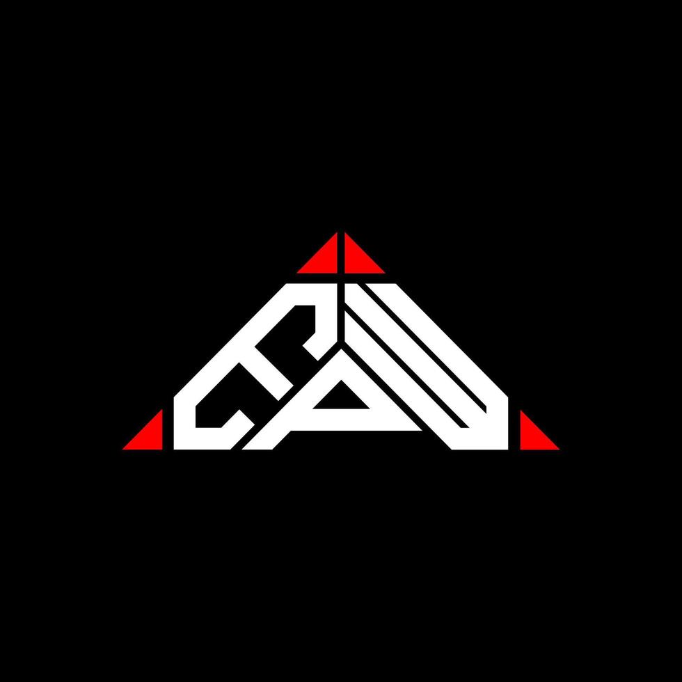 EPW letter logo creative design with vector graphic, EPW simple and modern logo in round triangle shape.