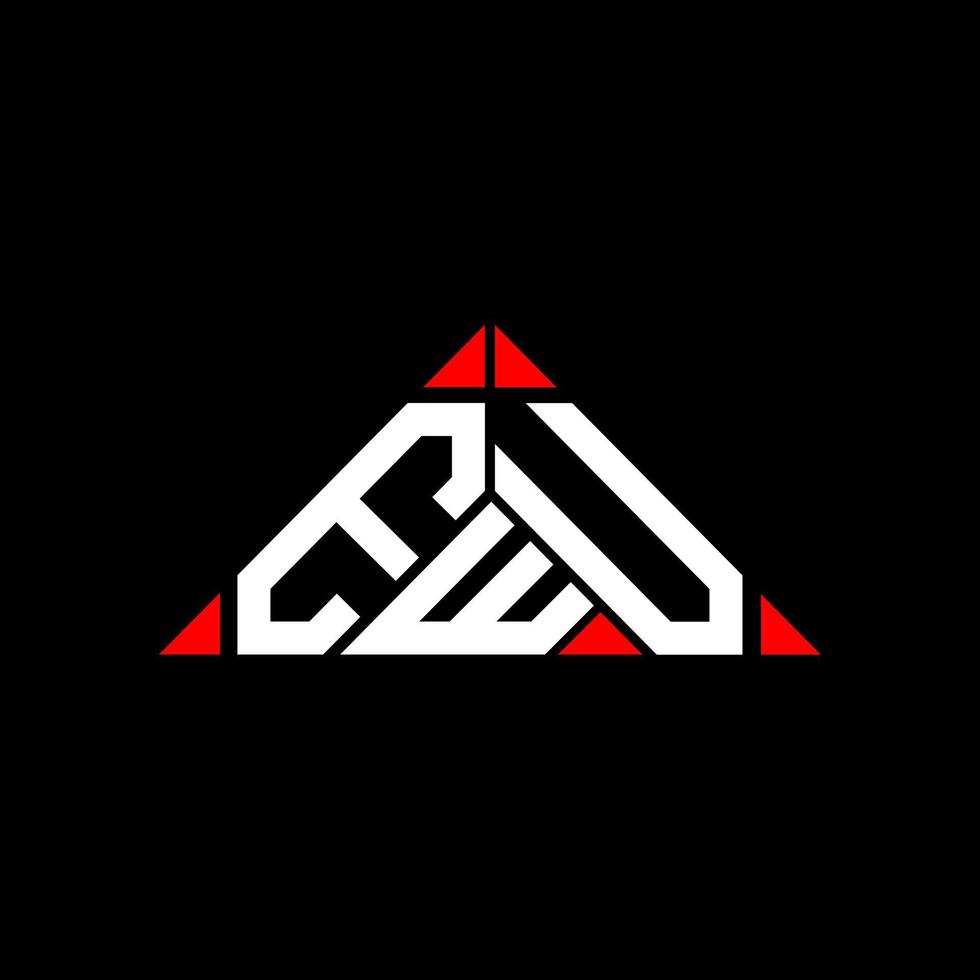 EWU letter logo creative design with vector graphic, EWU simple and modern logo in round triangle shape.
