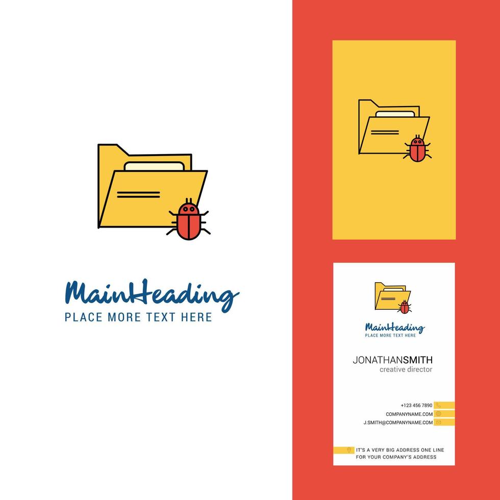 Infected folder Creative Logo and business card vertical Design Vector