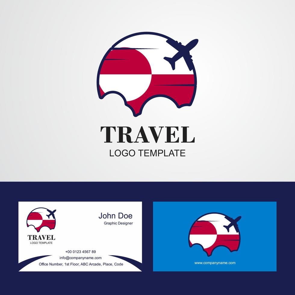 logotipo de la bandera de Groenlandia de viaje y diseño de tarjeta de visita vector