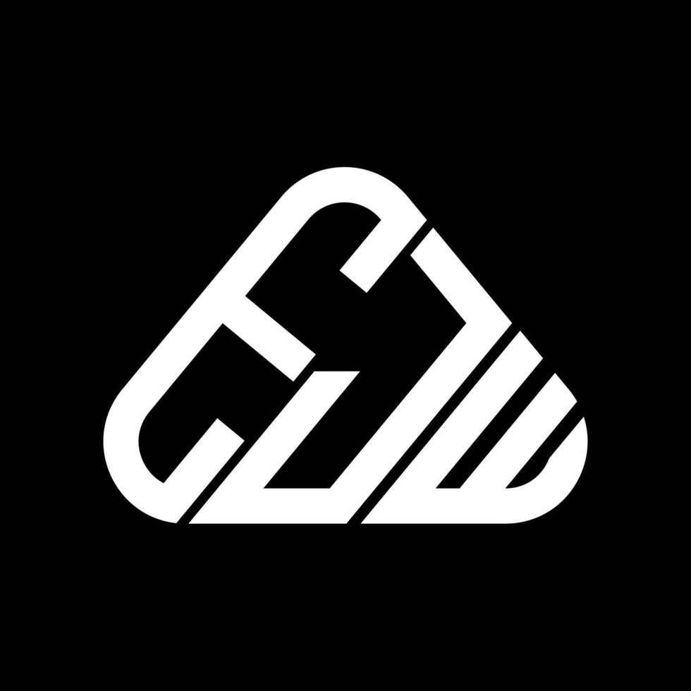diseño creativo del logotipo de la letra ejw con gráfico vectorial, logotipo simple y moderno de ejw en forma de triángulo redondo. vector