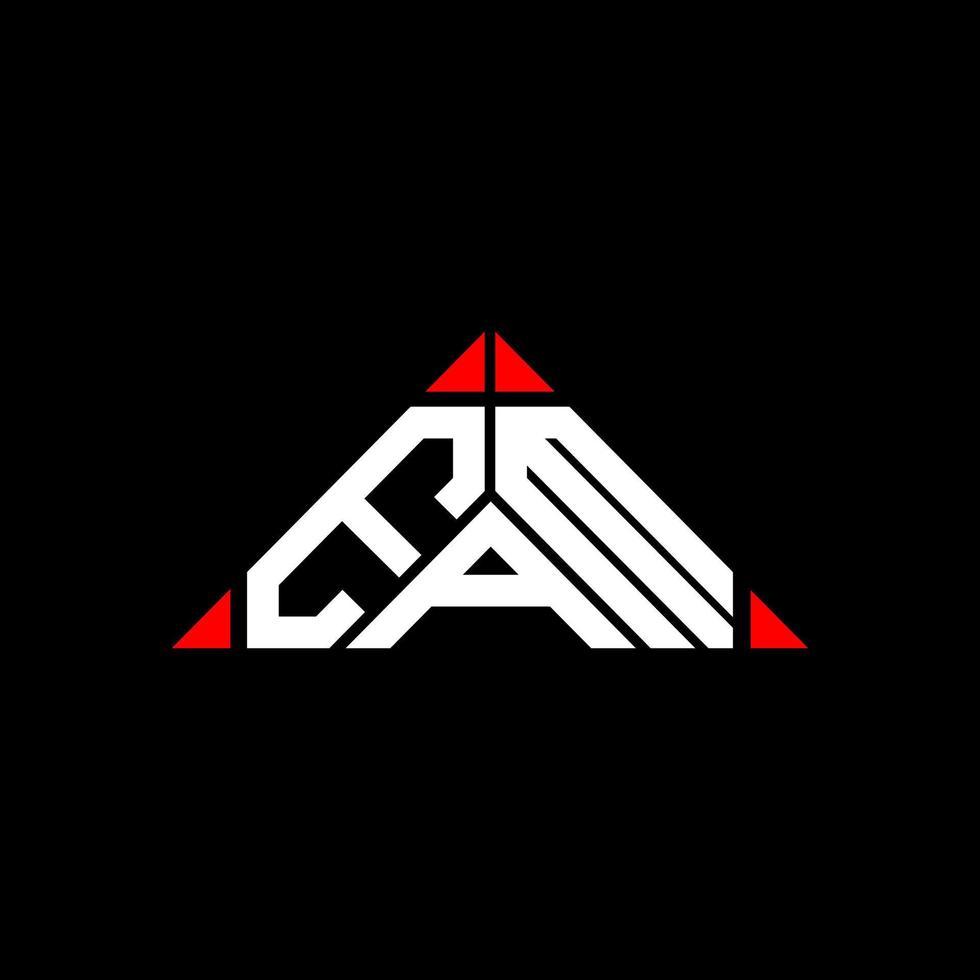EAM letter logo creative design with vector graphic, EAM simple and modern logo in round triangle shape.