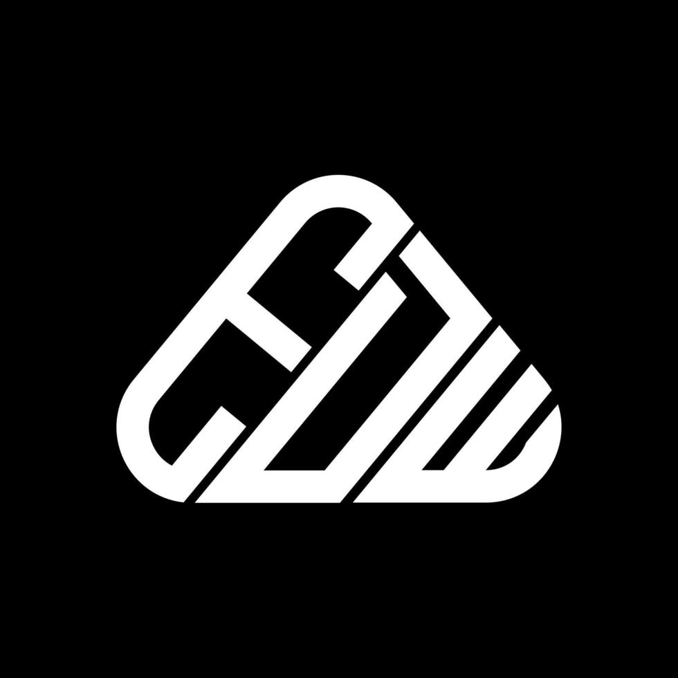 Diseño creativo del logotipo de la letra edw con gráfico vectorial, logotipo simple y moderno de edw en forma de triángulo redondo. vector