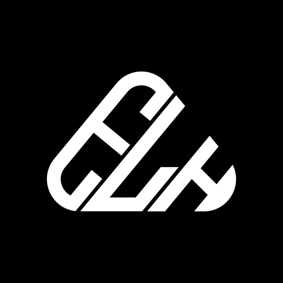 diseño creativo del logotipo de la letra elh con gráfico vectorial, logotipo simple y moderno de elh en forma de triángulo redondo. vector