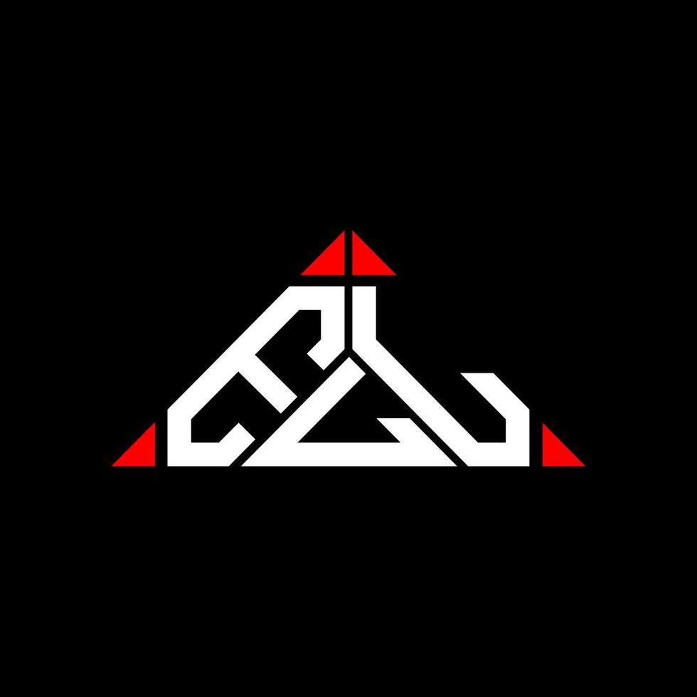 ELL letter logo creative design with vector graphic, ELL simple and modern logo in round triangle shape.