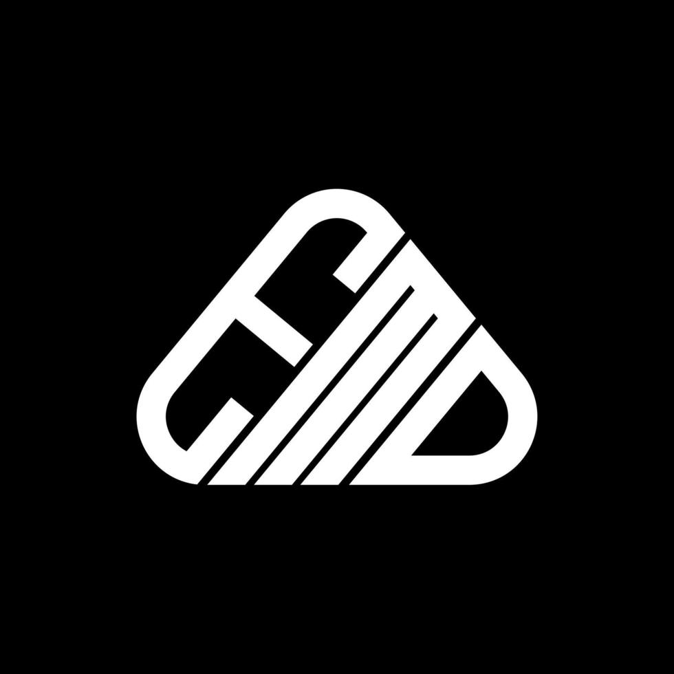 EMD letter logo creative design with vector graphic, EMD simple and modern logo in round triangle shape.