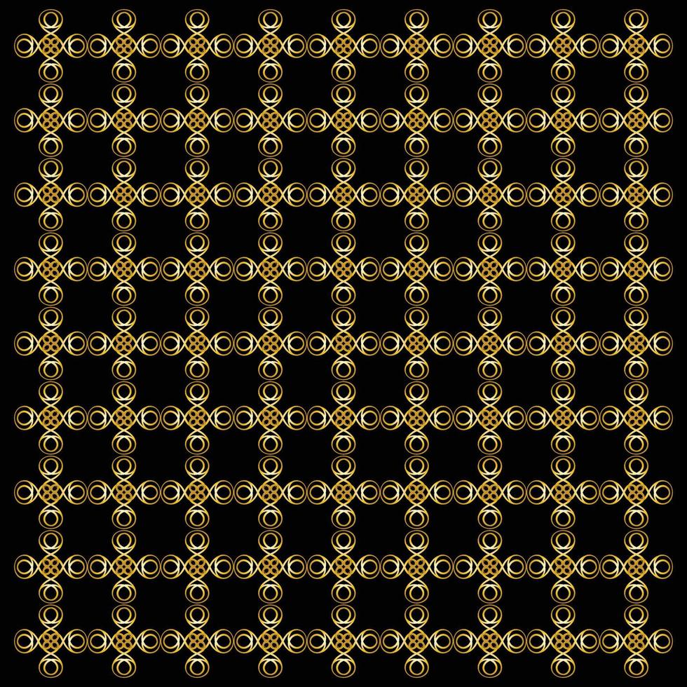 Stylish line, floral and circle pattern golden background vector