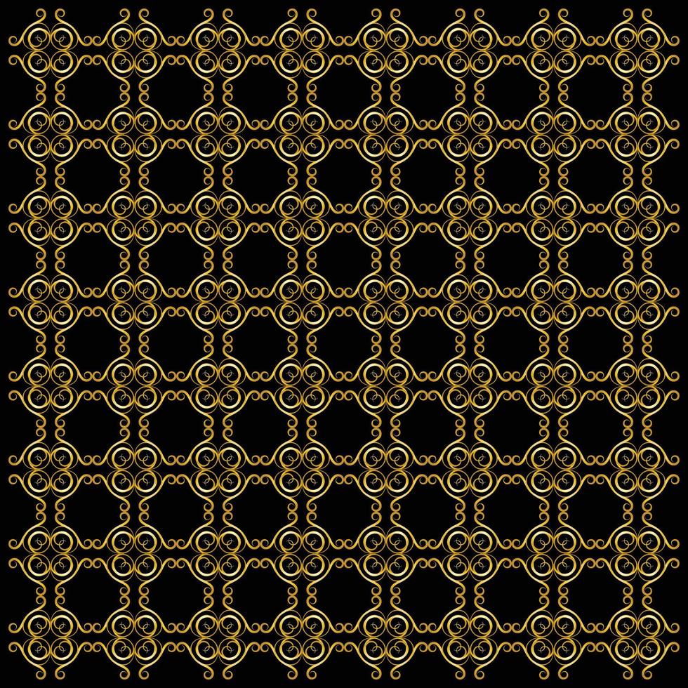 Stylish line, floral and circle pattern golden background vector