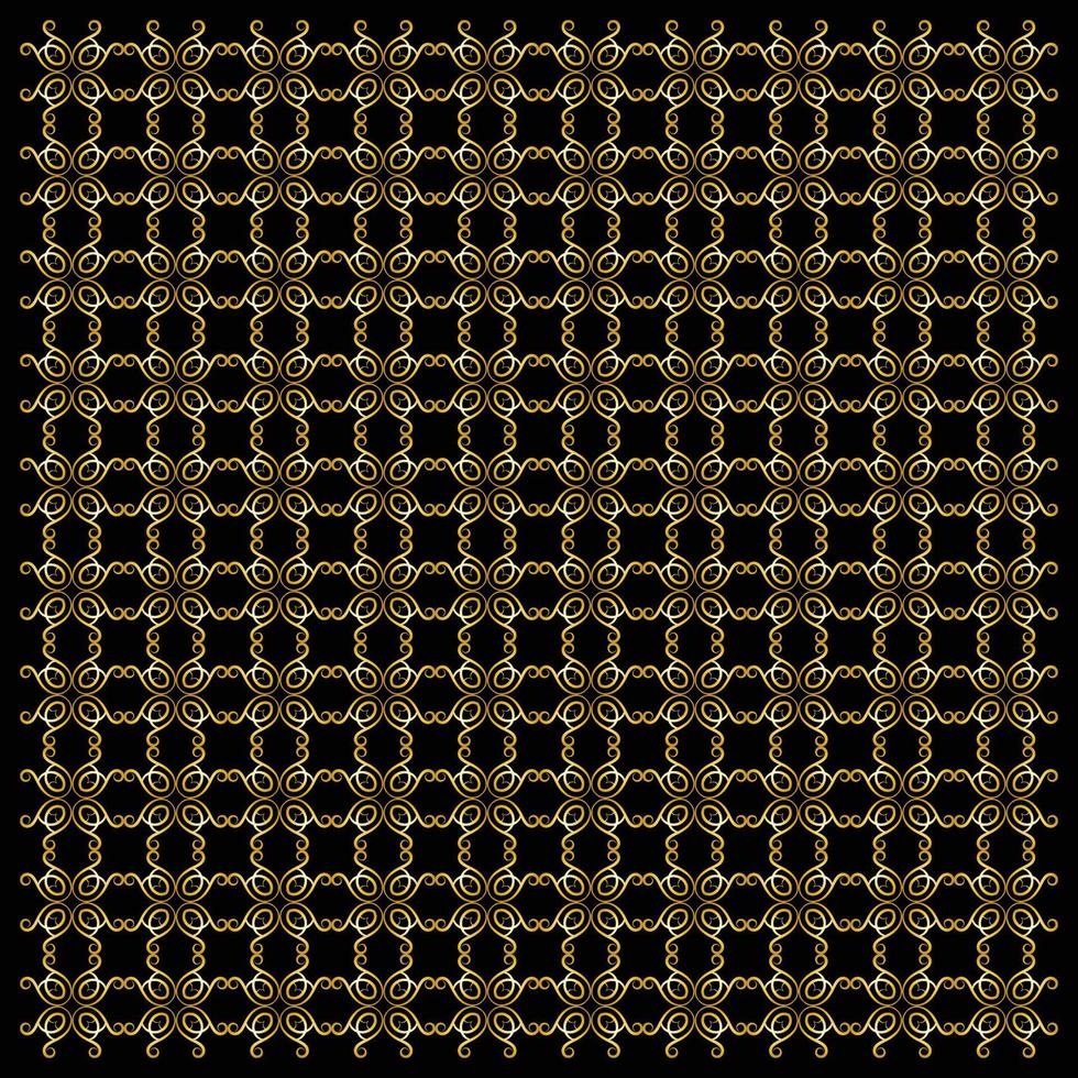 Stylish line, floral and circle pattern golden background vector