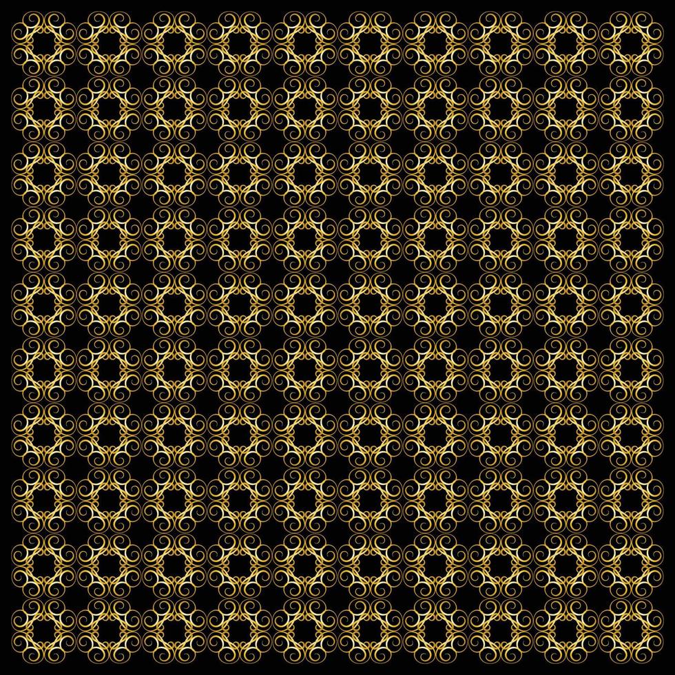 Stylish line, floral and circle pattern golden background vector
