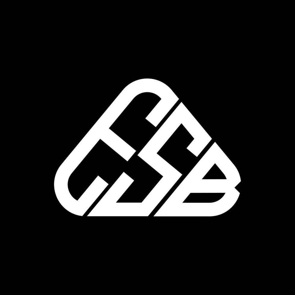 diseño creativo del logotipo de la letra esb con gráfico vectorial, logotipo simple y moderno de esb en forma de triángulo redondo. vector