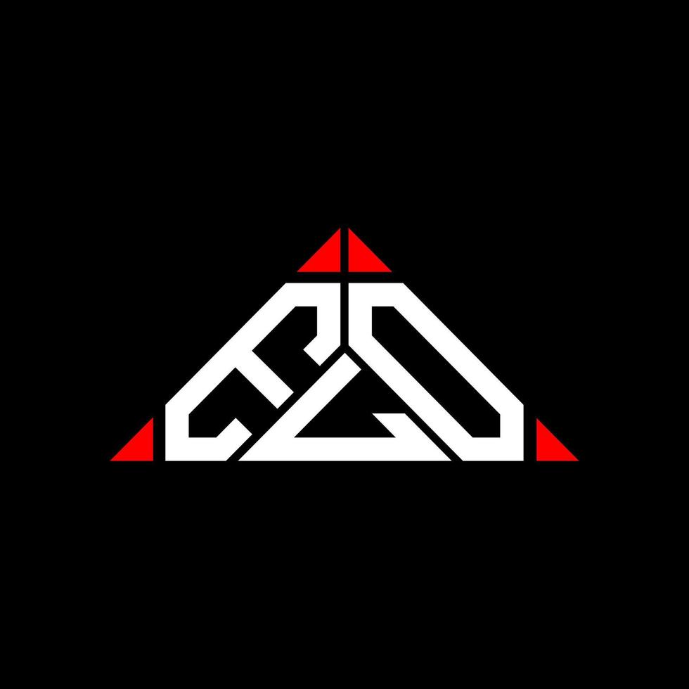 diseño creativo del logotipo de la letra elo con gráfico vectorial, logotipo simple y moderno de elo en forma de triángulo redondo. vector